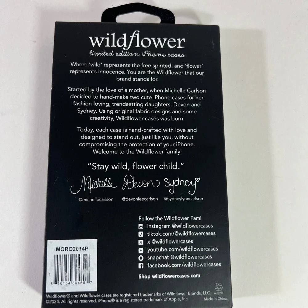 Wildflower Cases Moonlight Rose iPhone 14 Pro Case NIP Blue White